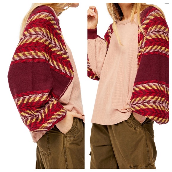 Free People Tops - Free People Rainbow Dreams Batwing Sleeve Knit Top